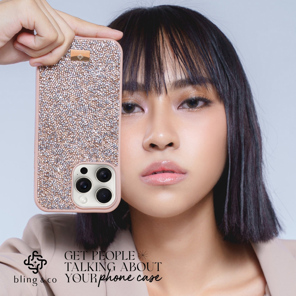 Bling & Co สี Tuscan Beige เคส สำหรับ iPhone 17 Air 16 11 12 13 14 15 Plus Pro Max ลายกลิตเตอร์ Sparking premium case - รูปที่ 2