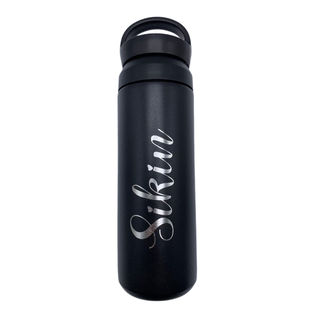กระบอกรุ่นฝาหิ้ว เก็บอุณหภูมิร้อน-เย็น (500ml) เลเซอร์รูป/ข้อความ โลโก้ ออกแบบเองได้