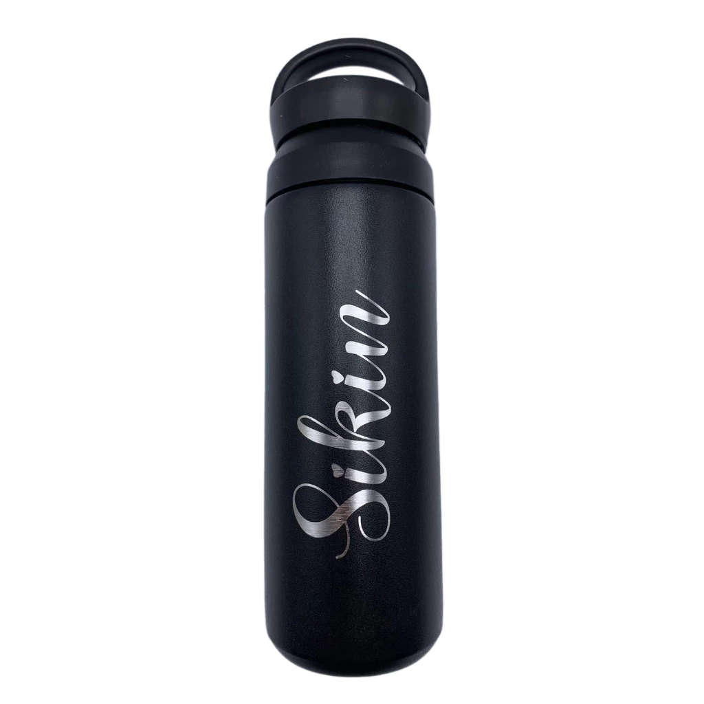 กระบอกรุ่นฝาหิ้ว เก็บอุณหภูมิร้อน-เย็น (500ml) เลเซอร์รูป/ข้อความ โลโก้ ออกแบบเองได้