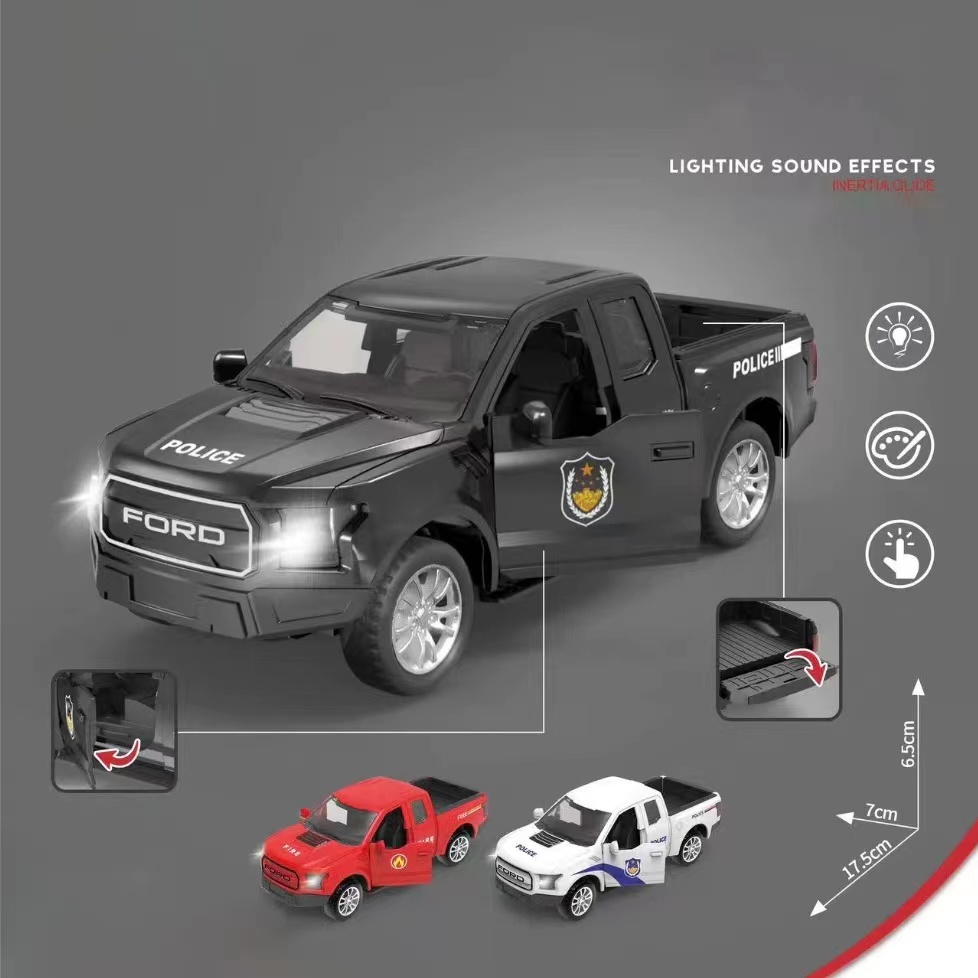 [พร้อมส่ง]เกรดพรีเมียม​ ​รถ​ตำรวจ Ford F-150 โมเดลรถสะสม 1：32