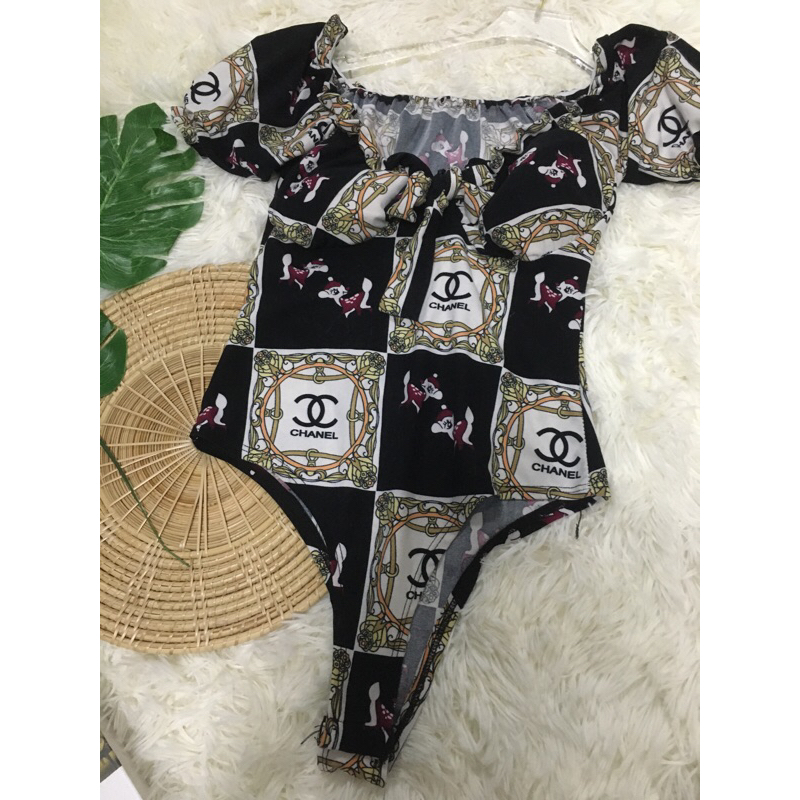 บอดี้สูท แกะกระดุมได้ มีฟองน้ำ อก32-34 (ZB0124-2108)