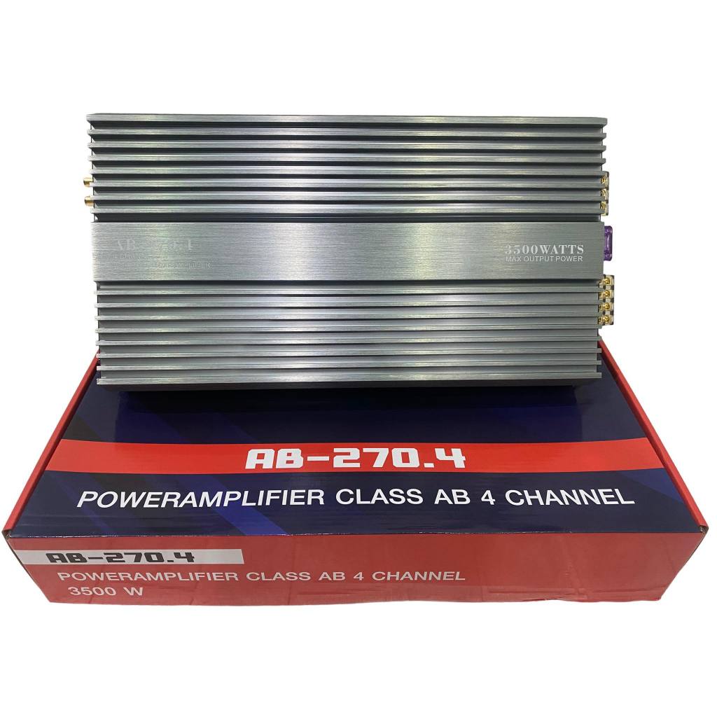 AB-270.4เพาเวอร์​แอมป์ Class​D​4ch ขับ​กลาง​แหล​มได้​สูงสุด​12-16ดอก ได้ทุกสเปค เครื่องเสียงรถยนต์