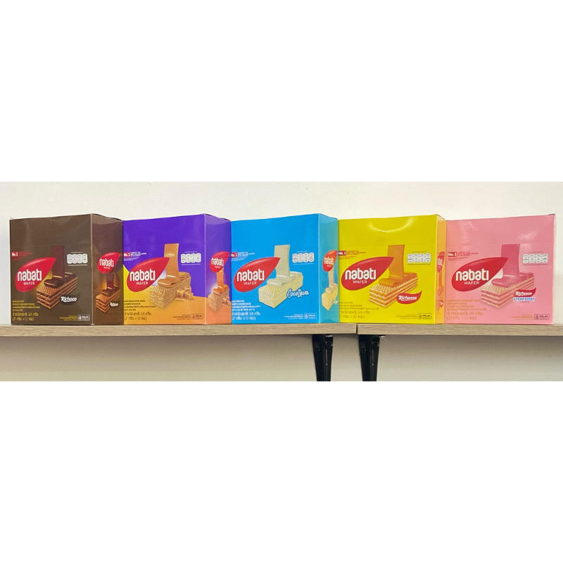 ขนมเวเฟอร์สอดไส้นำเข้าจากอินโดนีเซีย Nabati Wafer นาบาติ เวเฟอร์ 27 กรัม x12 ชิ้น(พร้อมส่ง)