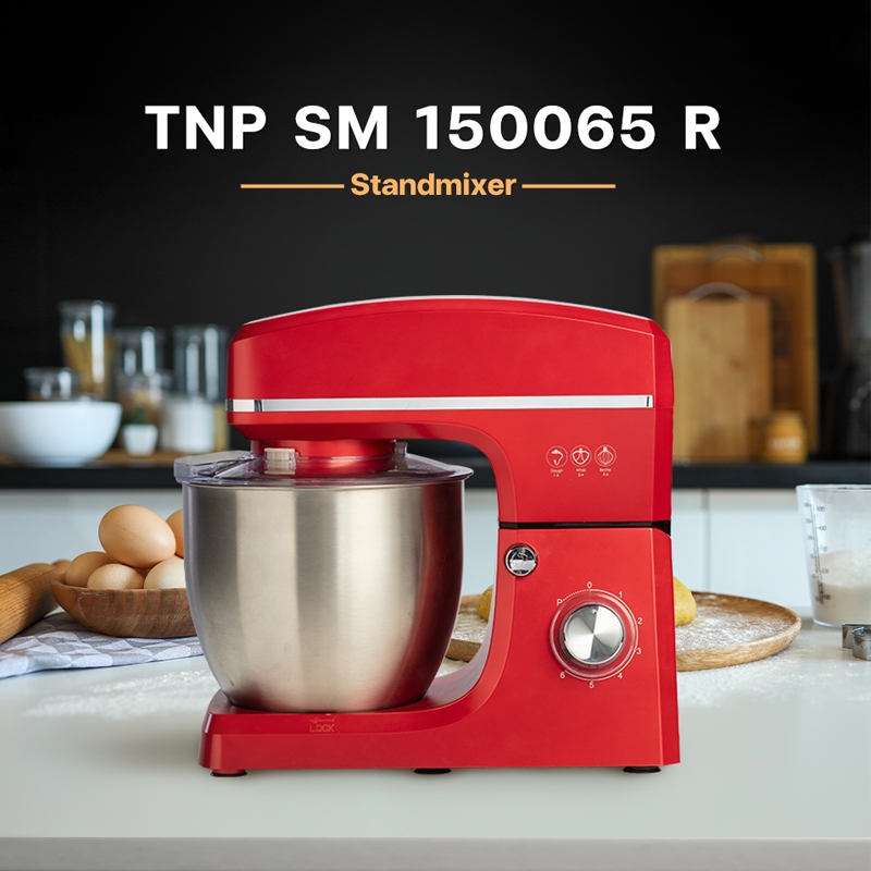 TECNOPLUS เครื่องปั่น เครื่องผสมแป้ง ขนาด 6.5 ลิตร STAND MIXER รุ่น TNP SM 150065 R