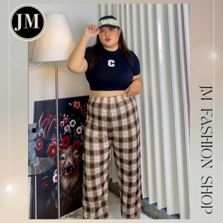 กางเกง ขายาว กางเกงลายสก็อต  สไตล์เกาหลี ผู้หญิงเอวสูงยางยืด…