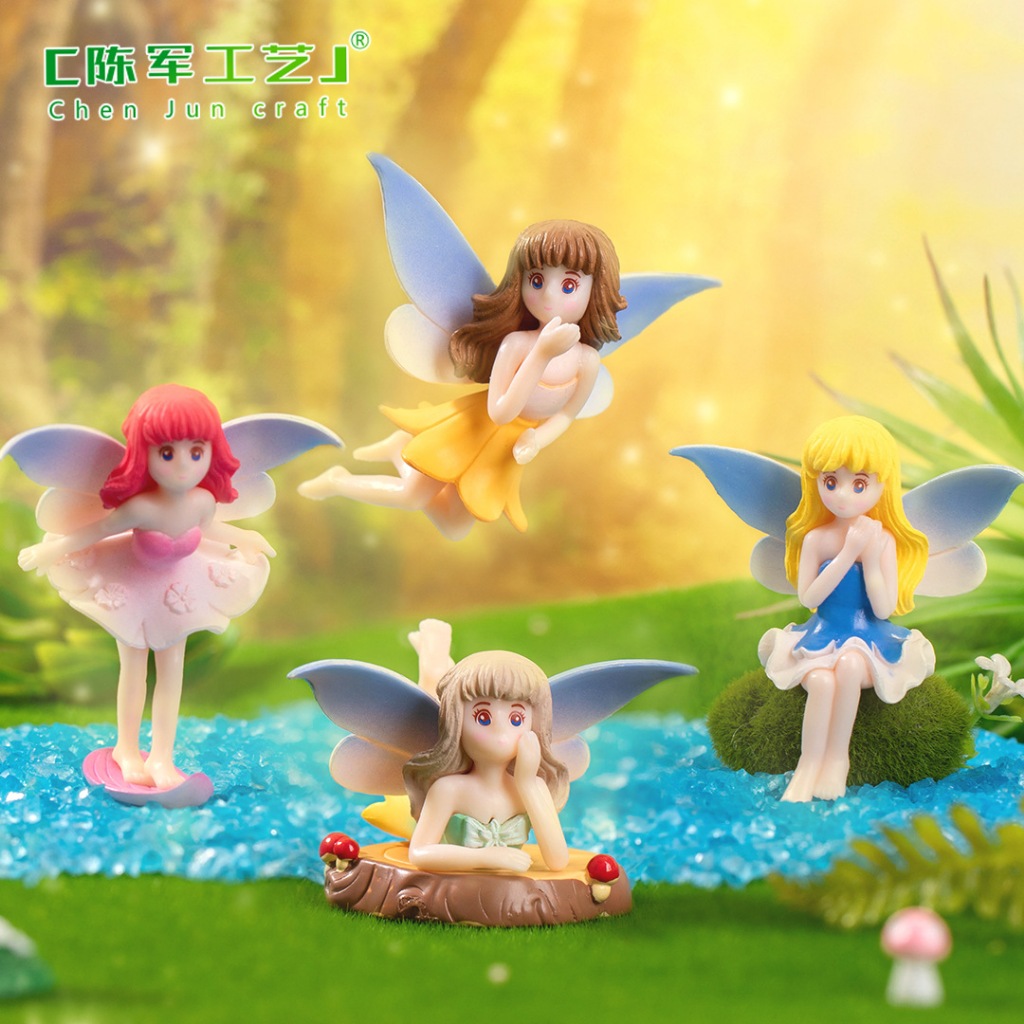 A024 ตุ๊กตาจิ๋ว ตุ๊กตุ่นจิ๋ว ชุดนางฟ้า Fairy (แถมฟรี กาว2หน้า) สำหรับตกแต่งสวนถาด แต่งสวนจิ๋ว แต่งบ้าน แต่งเค้ก พร้อมส่ง