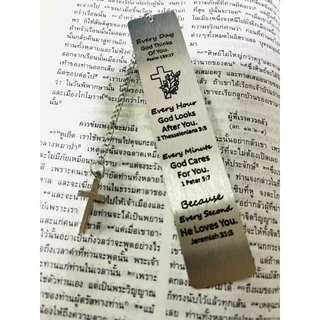 ที่คั่นหนังสือสแตนเลส สลักพระคำ ของชำร่วยคริสเตียน กิฟชอปคริสเตียน พระเยซู คริสเตียน พวงกุญแจ