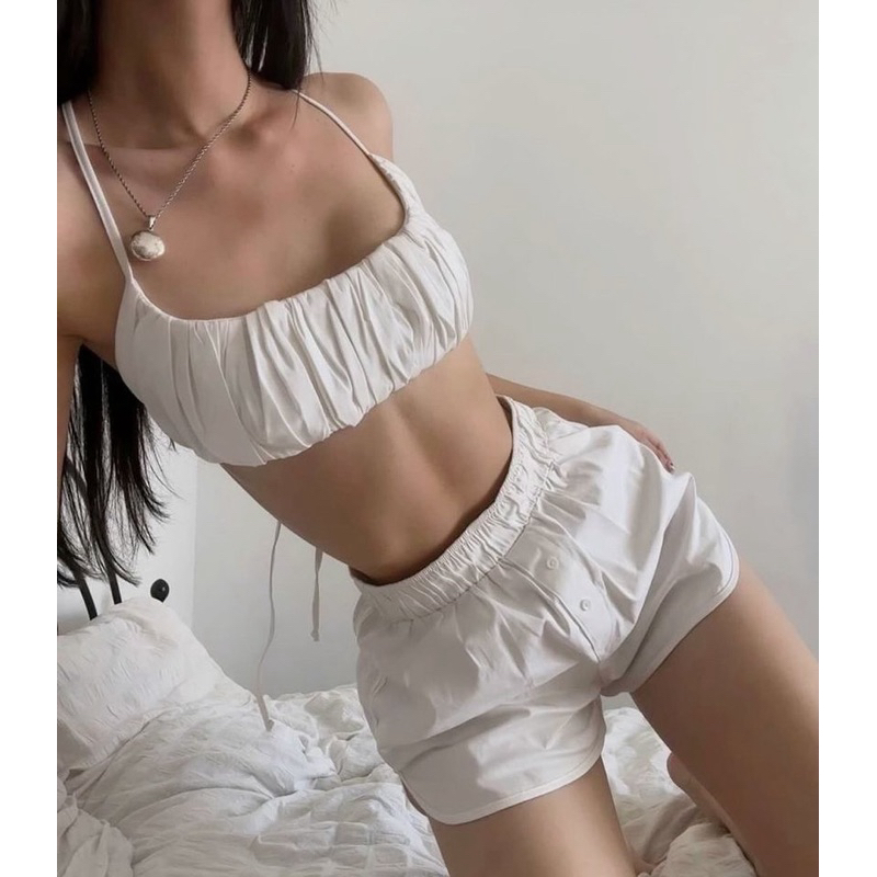 Ruched cozy beachwear set