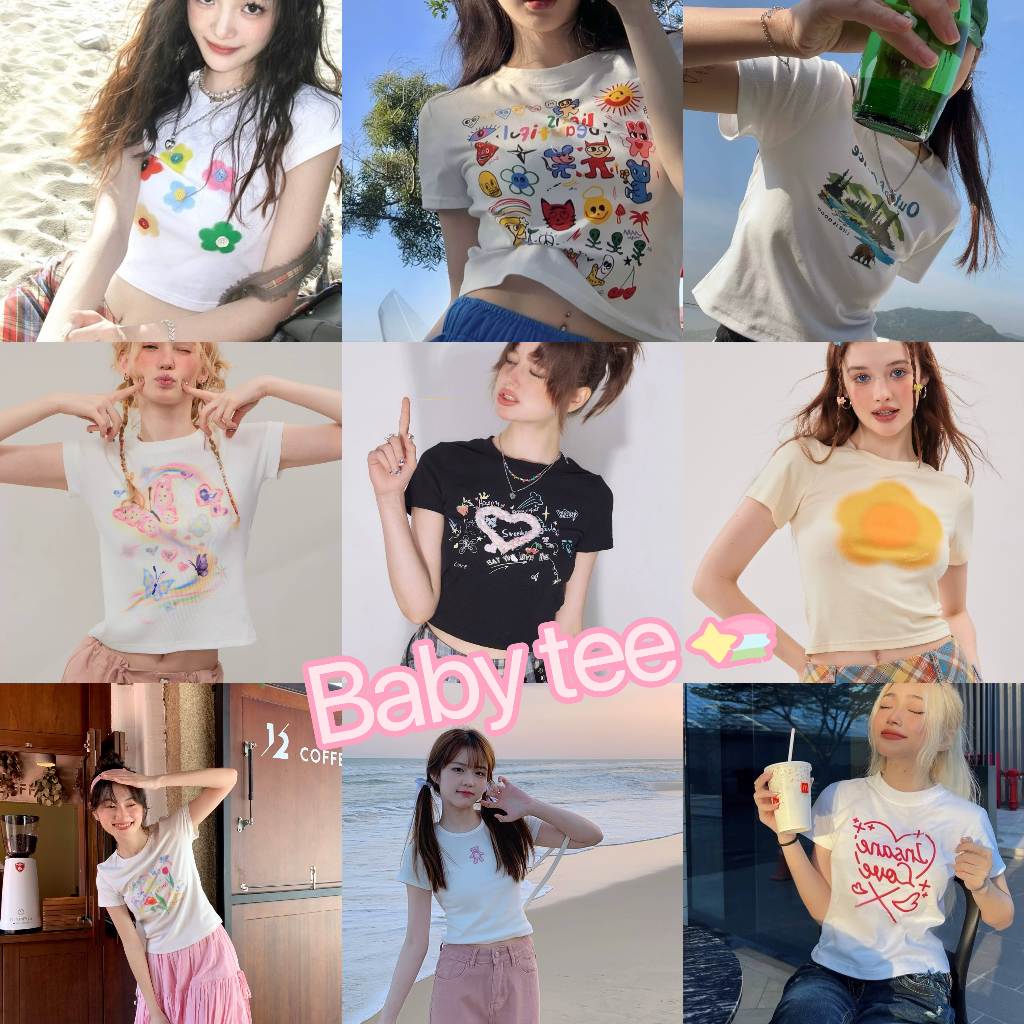 MIXD OOTD | “Baby Tee“ (Lab) รวมลายเสื้อครอปทรงพอดีตัวเนื้อผ้า cotton 100%
