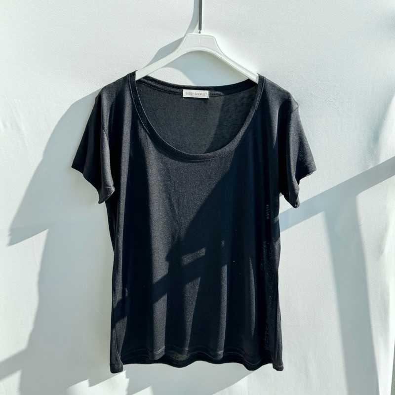 S3 เสื้อยืด คอยู ผ้าสลาฟ สาวอวบ รอบอก 40-46“