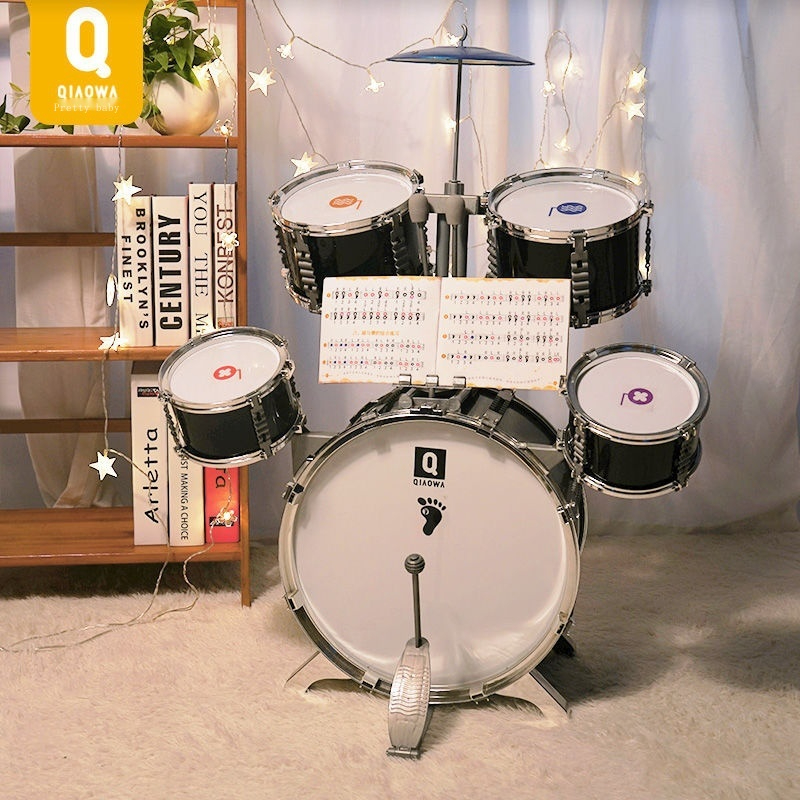 ★-☀กลองชุดสำหรับเด็กเริ่มต้นเครื่องดนตรีของเล่นเด็กชายและเด็กหญิง 1-3 ถึง 6 ปีเด็กปริศนากระทบของขวัญ