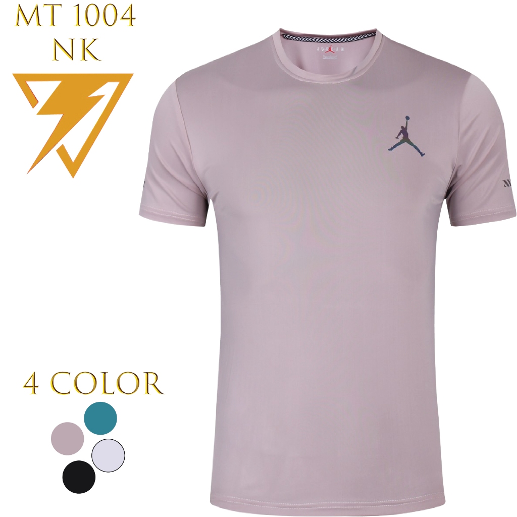 เสื้อกกีฬาออกกำลังกายแขนสั้น เนื้อผ้าลื่นใส่แล้วเย็น MT 1004 NK