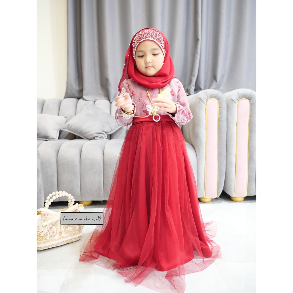 ชุดเด็กผู้หญิงมุสลิม รุ่นชิลมี่เด็ก เดรสเด็กมุสลิม ชุดใส่รายอ มีไซซ์ M-XL สำหรับเด็กอายุ3-11ปี - รูปที่ 4