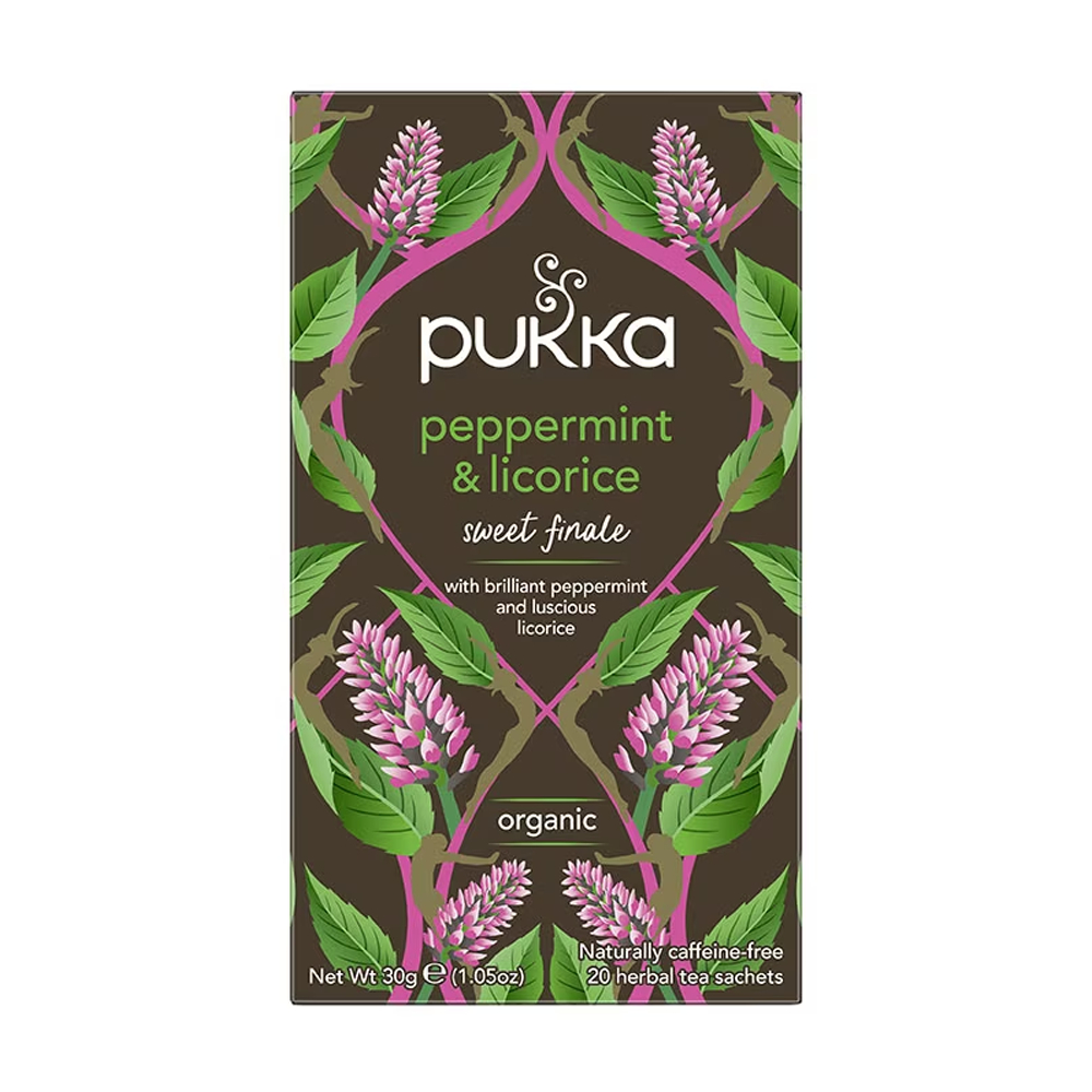 Pukka Peppermint & Licorice Organic Tea Bags x 20 ชา ชาอังกฤษ ชาสำเร็จรูป ชาสมุนไพรออแกนิค