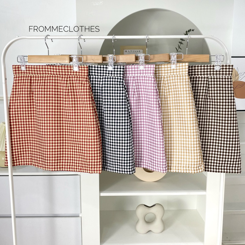 Frommeclothes กระโปรงทรงเอทอลายชิโนริ(XS-5XL)