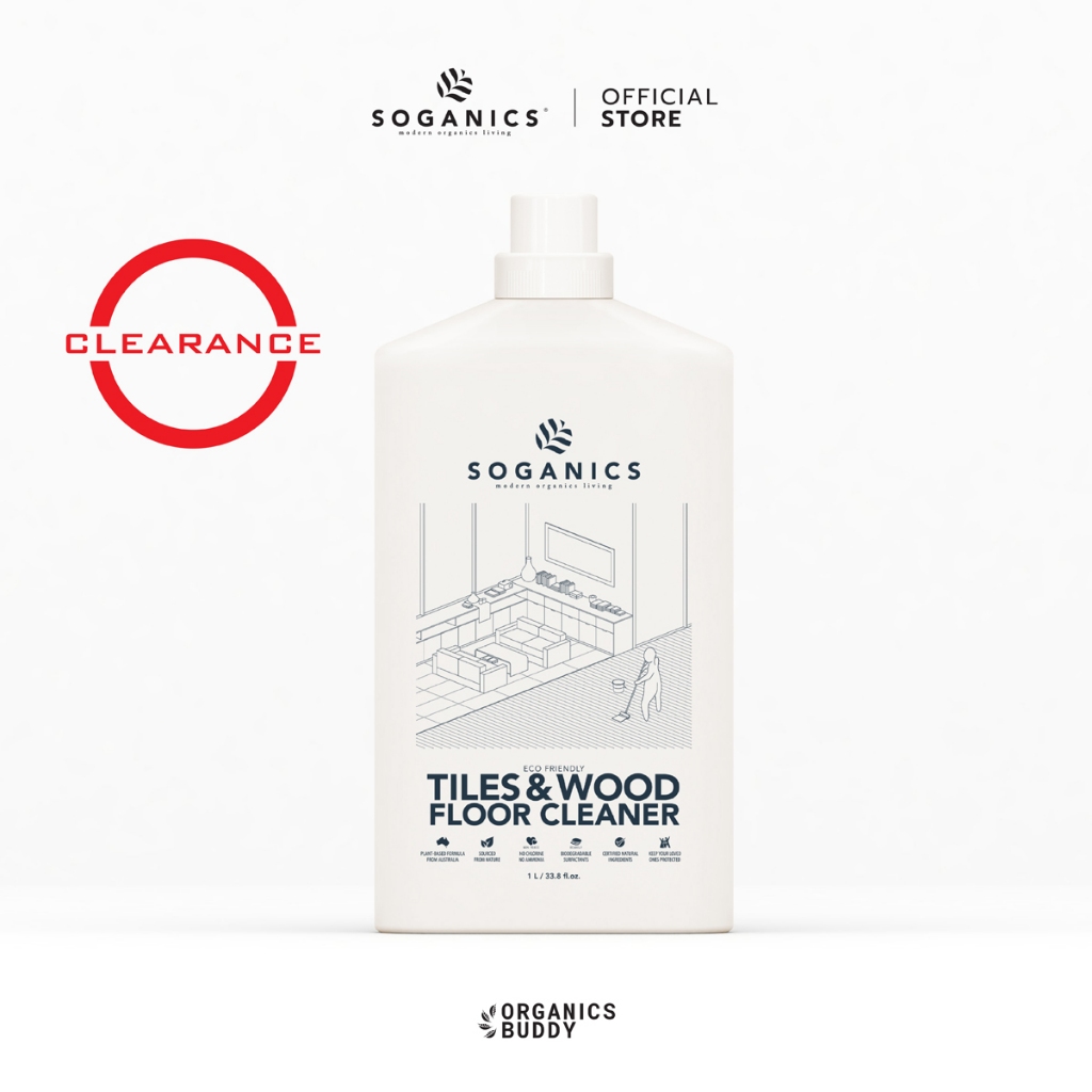 [Clearance/สินค้าตกค้างสต็อกจำนวนจำกัด] SOGANICS Tiles&Wood Floor Cleaner น้ำยาถูพื้น โซแกนิคส์