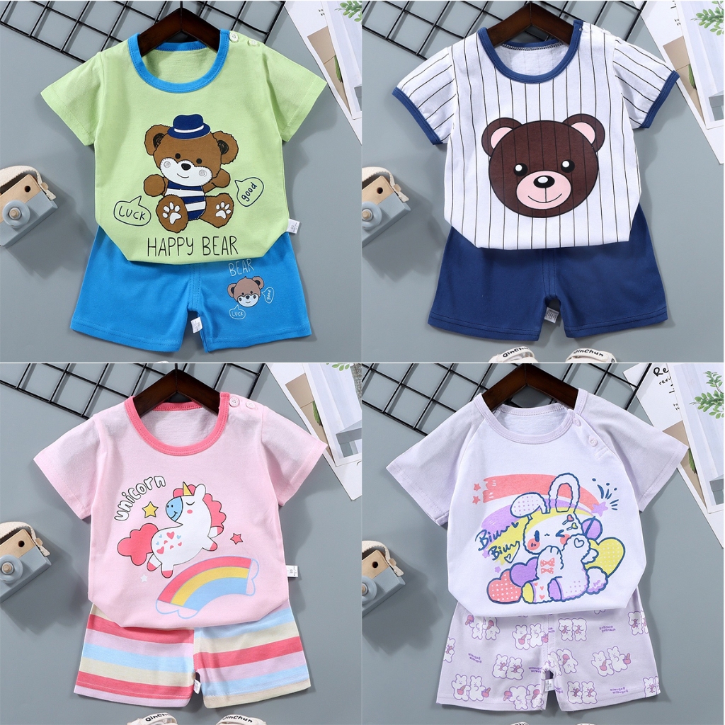 ชุดเซทเด็ก เสื้อผ้าเด็ก สไตล์เกาหลี เสื้อ+กางเกง อายุ 6เดือน-3 ปี ใส่สบาย ใส่ได้ทั้ง ญ/ช