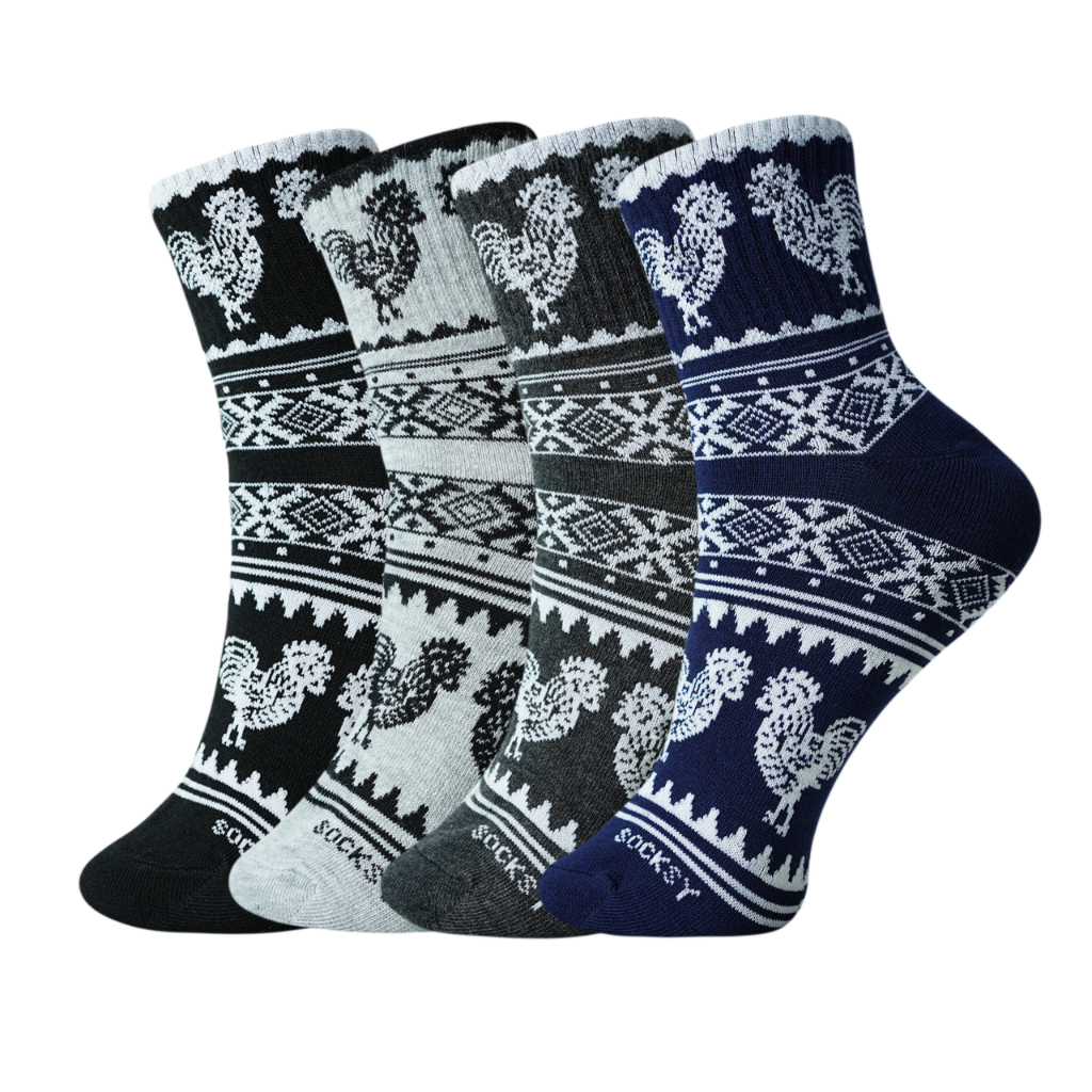 Socksy ถุงเท้าแฟชั่นลายไก่ (แพ็คสุดคุ้ม 12 คู่) รุ่น BKKK-0002