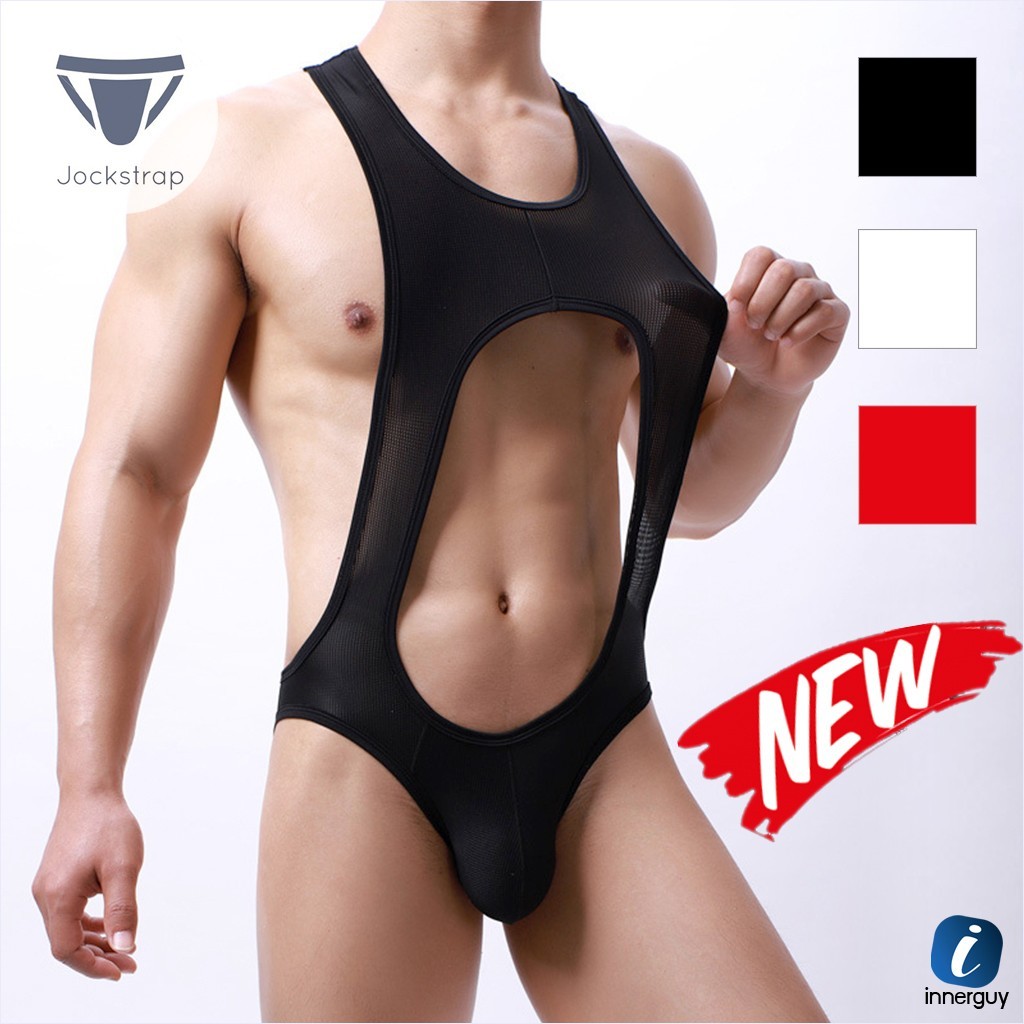 M,L,XL ชุดชั้นในชาย Jockstrap จ๊อคสแตป ดีไซน์เว้าหน้า/เว้าหลัง เซ็กซี่มาก เนื้อผ้าซีทรูกึ่งทึบ ไม่อับชื้น สวย