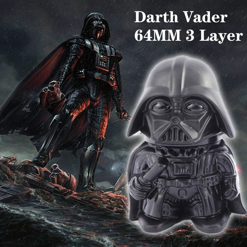 (พร้อมส่ง) ที่บดสมุนไพร Darth Vader 64 มม. 3 ชั้น Grinder สมุนไพร ลาย Black Samurai ชนิดสแตนเลส ฟันคม