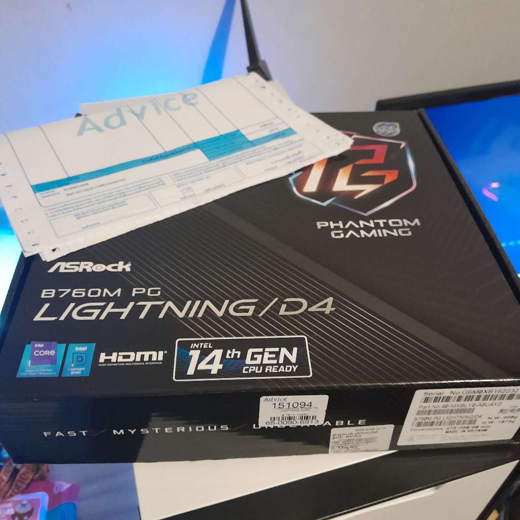 (พร้อมส่ง)ASROCK Mainboard (1700) B760M PG LIGHTNING DDR4 มือสองสภาพใหม่