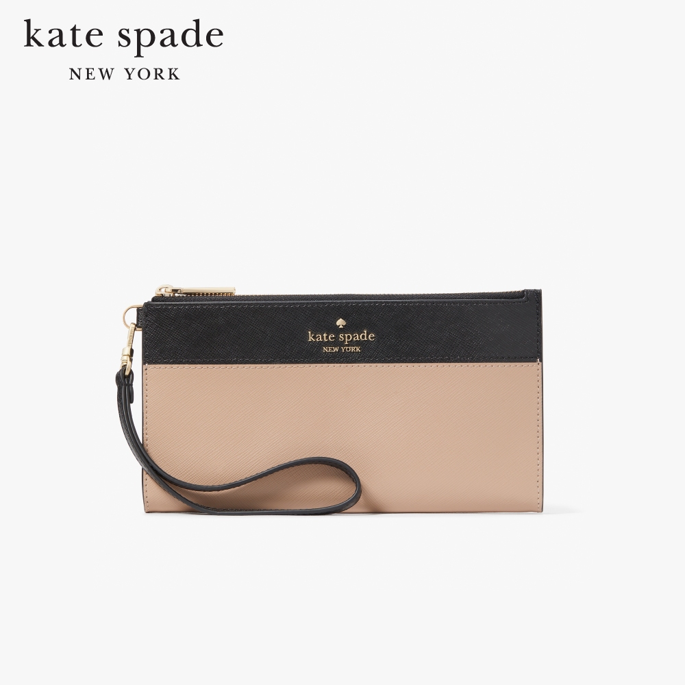 KATE SPADE NEW YORK MADISON COLORBLOCK SAFFIANO LEATHER DOUBLE ZIP WRISTLET KC507 กระเป๋าคล้องข้อมือ