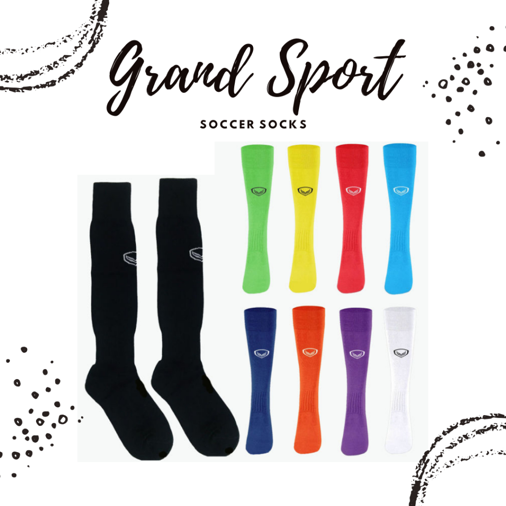 Grand Sport ถุงเท้าฟุตบอลสีล้วน รหัส :025142 ออกแบบพิเศษสำหรับใช้ในกีฬาฟุตบอล ออกแบบพิเศษมีความนุ่มนวลและยืดหยุ่นทนทาน