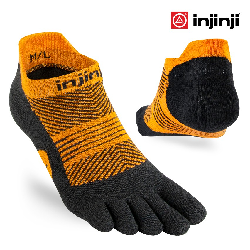 Injinji ถุงเท้าวิ่งแยกนิ้ว WMN RUN LW NO SHOW TIGER รุ่นวิ่งซ่อนข้อ (ผู้หญิง) สีเหลือง ของแท้