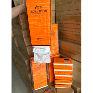 ( ยกลัง4ห่อ ) ทิชชู่แขวนผนัง ห่อละ1380แผ่น ทิชชู่แบบดึงแขวนได้ ทิชชู่ห่อส้ม ฟรีตะขอ2อัน