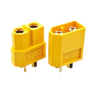 ปลั๊กต่อไฟ , ขั้วต่อไฟ DC XT60 Connector ทนกระแสไฟสูง 60 A วัสดุฉนวน PA66 สำหรับงานแบตเตอรี่ หรือ DIY