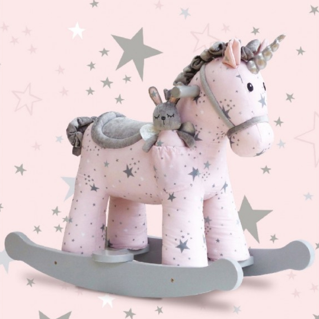 Little Bird Told Me ยูนิคอร์นสีชมพูเซเลสต์ & กระต่ายนางฟ้าเฟย์ Celeste & Fae Rocking Unicorn (9m+)