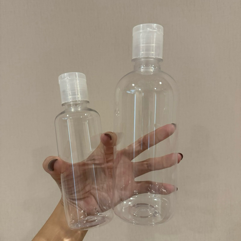 ขวดใส่สบู่ แชมพู ฝาเปิดปิดสีใส ขนาด 250/400/450/500 ml - พร้อมส่ง