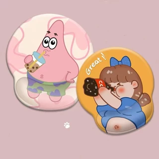 🔥พร้อมส่ง🔥 แผ่นรองเมาส์ซิลิโคน พร้อมซิลิโคนรองข้อมือ ลายการ์ตูนน่ารัก