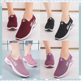 Swayy แนะนำ รองเท้าผ้าใบแฟชั่นผญมีสายผูกเชือก ด้านข้างสกรีนต…