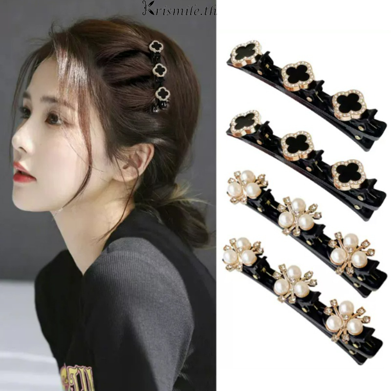 COD-ในไทย💖กิ๊บหนีบผม ผีเสื้อประดับไข่มุกดอกไม้ คลิปด้านข้าง สําหรับจัดแต่งทรงผมสไตล์เกาหลี สำหรับผู้หญิง-Krismile