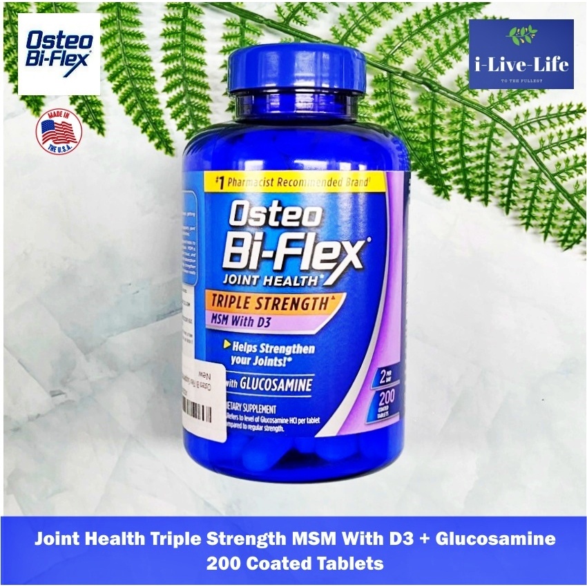 Osteo Bi Flex - Joint Health Triple Strength MSM With D3 + Glucosamine 200 Coated Tablets