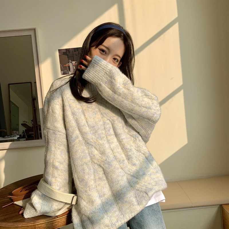 MOST Choux cream sweater เสื้อไหมพรมทอริ้วลายสวยสไตล์เกาหลี
