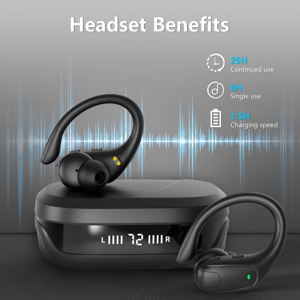 RALKER R700 หูฟังบลูทูธ หูฟัง หูฟังไร้สาย Bluetooth และสเตอริโอคุณภาพเสียง LED Display กันน้ำกันน้ำ
