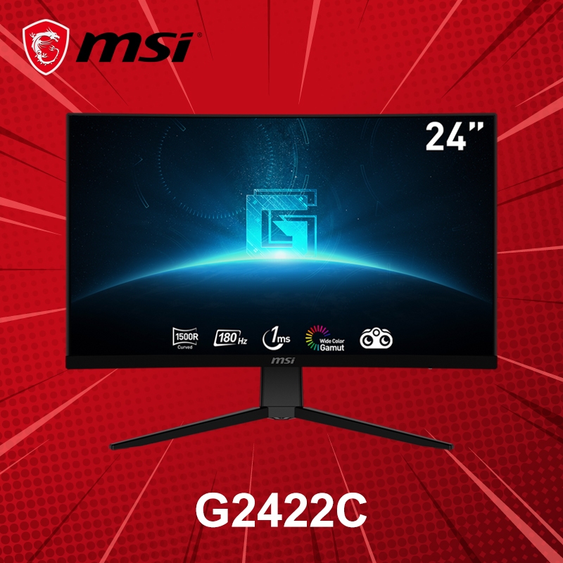 จอมอนิเตอร์ 23.6" MSI G2422C Curved VA FHD 180Hz ประกันศูนย์ 3 ปี