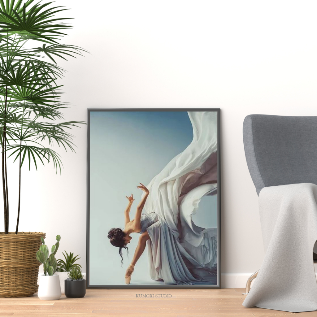 พร้อมส่ง 💥 กรอบรูปแต่งห้อง Ballet Girl 50 x 70 cm. กรอบลอย