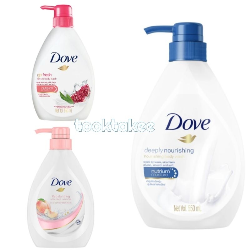 DOVE โดฟ ครีมอาบน้ำ สบู่เหลวอาบน้ำ ผิวเนียนนุ่ม ชุ่มชื้น และบำรุง 550มล.