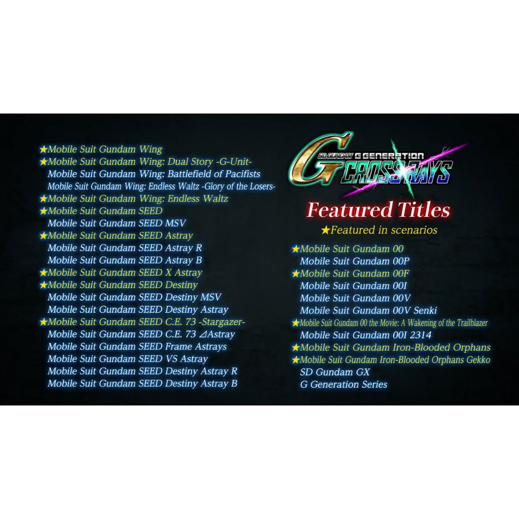 [พร้อมส่ง มัดรวม]Nintendo: SD Gundam G Genesis Crossray & Generation (ASIA EN/CH/KR/JP)