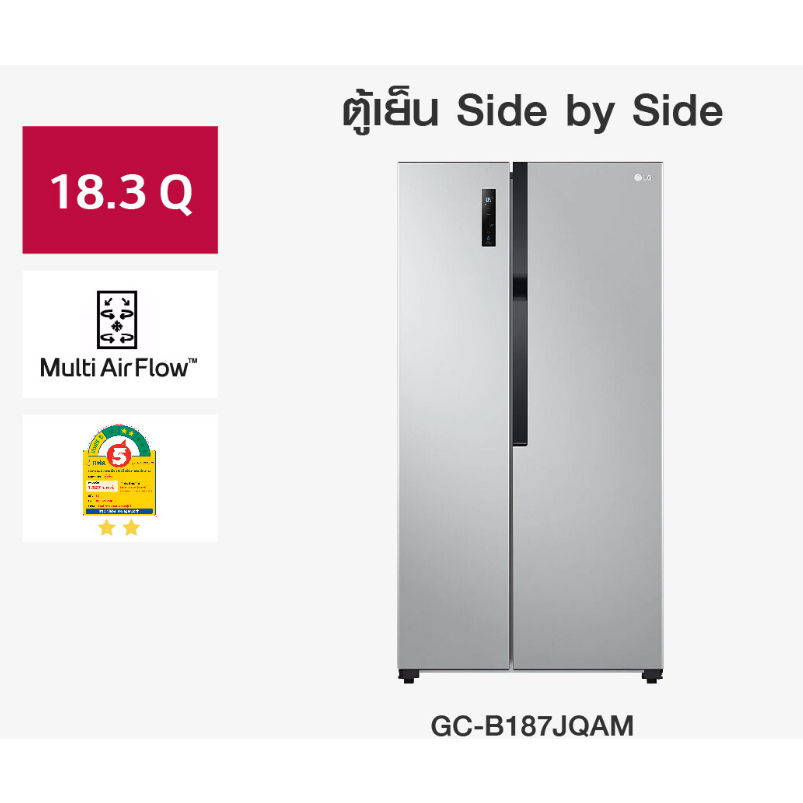 พร้อมส่ง💥LG ตู้เย็น GC-B187JQAM ขนาด 18.3 คิว (สินค้าใหม่ ตัวโชว์)