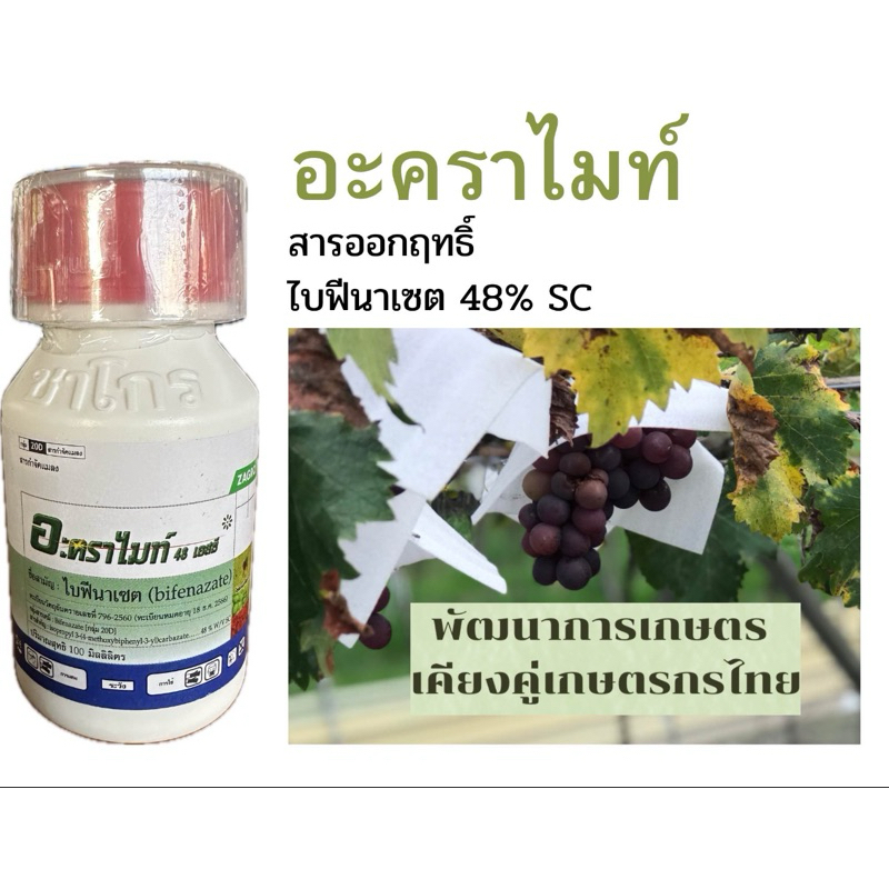 อะคราไมท์ สารไบฟีนาเซต สารกำจัดไรแดงกลุ่มใหม่ ขนาด 250ซีซี