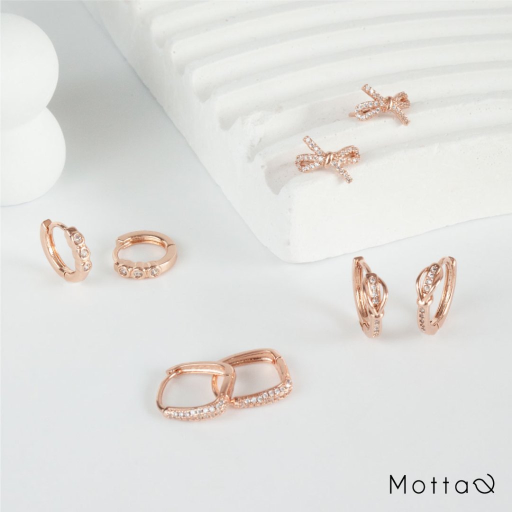 MOTTA ต่างหูห่วงเพชรCZ ไม่แพ้ ไม่คัน รับประกัน ยินดีคืนเงิน