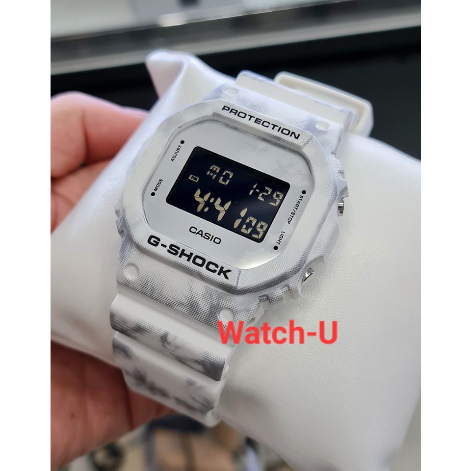 Casio G-Shock นาฬิกาข้อมือผู้ชาย สายเรซิ่น DW-5600 รุ่น DW-5600GC-7 สีขาว