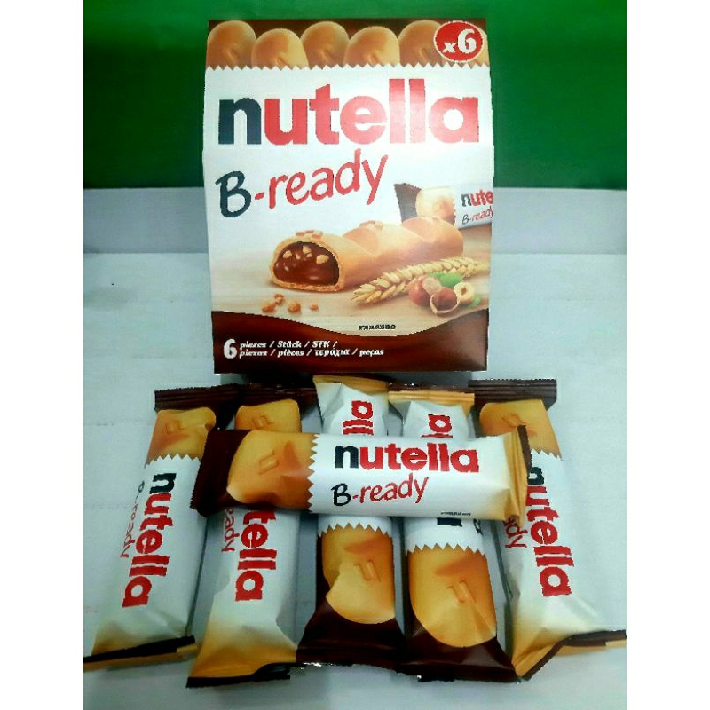 Nutella B-readyเวเฟอร์อบกรอบสอดไส้นูเทลล่า ขนาด 132g (1กล่องมี6ชิ้น)Exp02/06/2026