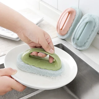 E-item แปรงทำความสะอาดอ่างล้างหน้า อ่างล้างจาน ทำความสะอาดเตาไฟฟ้า ฟองน้ำ อเนกประสงค์มีหูจับ (A266
