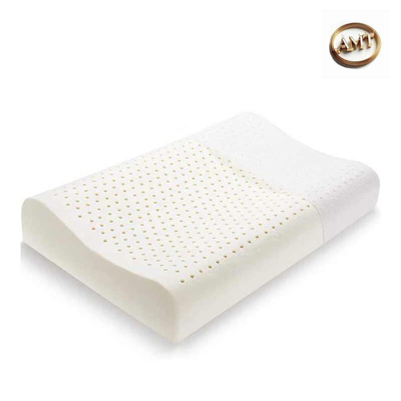 AMTหมอนเพื่อสุขภาพผลิตจากยางพาราแท้100%เกรดคุณภาพส่งออกป้องกันไรฝุ่นลดความตึงเครียดลดอาการปวดคอหลับส