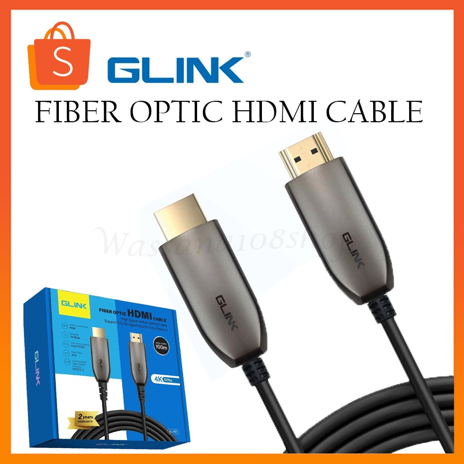 Glink GL-403 Cable HDMI Optical Fiber V2.0 4K 60Hz. 18Gbps 4:4:4 21:9 (10m/20m/30m/50m/70m/80m/100m)